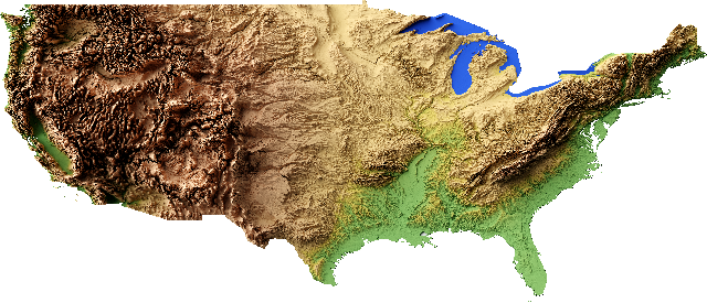 Topographic Relief Map Of The 48 Contiguous States Of The United States Soar 2996