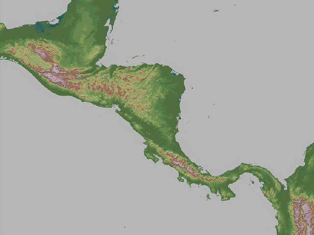 Central America Hill Shaded Elevation Srtm Soar 5239