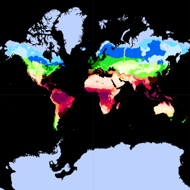 Map Of Ecological Zones Of The World 