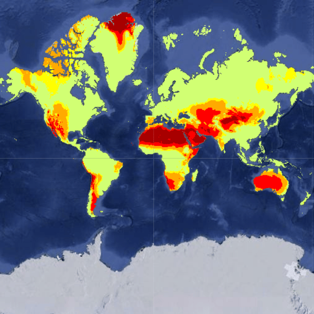 World map of aridity soar