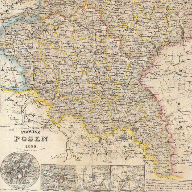 Historical Map of Posen Province, Germany - 1844 | Soar