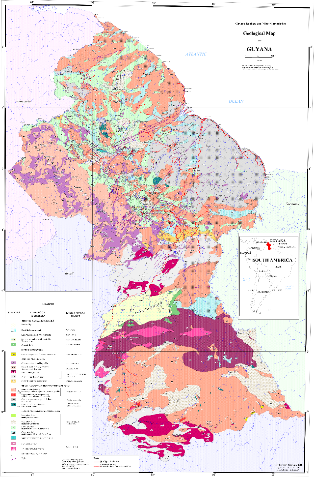 Geological Map of Guyana, 2010 | Soar