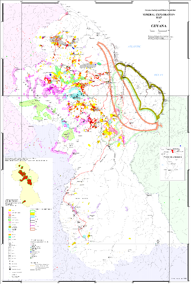 Mineral Occurrence Map of Guyana, 2019 | Soar